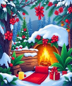 Yule Log Paint Numbers