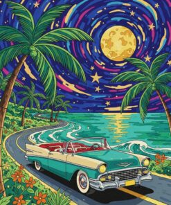 Vintage Tropicana Starry Drive Paint By Numbers