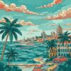 Vintage Turquoise Havana Cruise Paint By Numbers