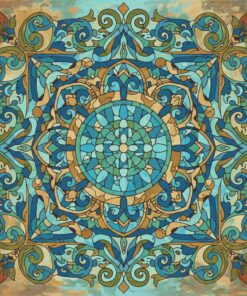 Vintage Turquoise Mosaic Relic Paint By Numbers