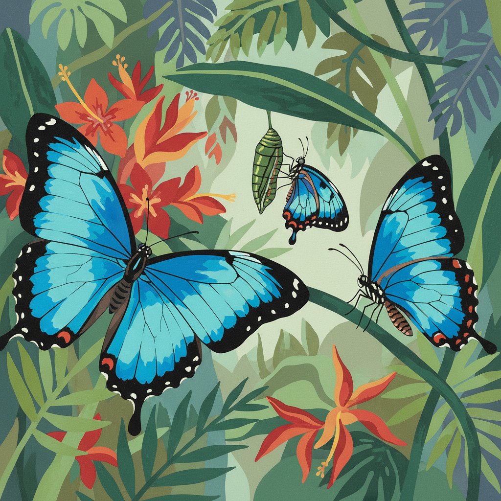 Vintage Ulysses Butterfly Study Paint By Numbers Kit completed