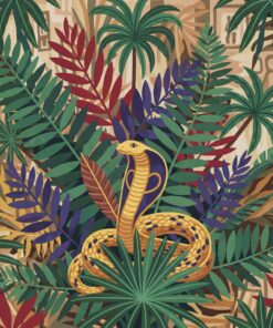 Vintage Uraeus Jungle Ferns Paint By Numbers