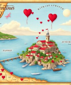 Vintage Valentine Island Map Paint By Numbers