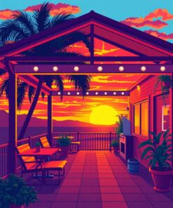 Arcade Sunset Paint Numbers