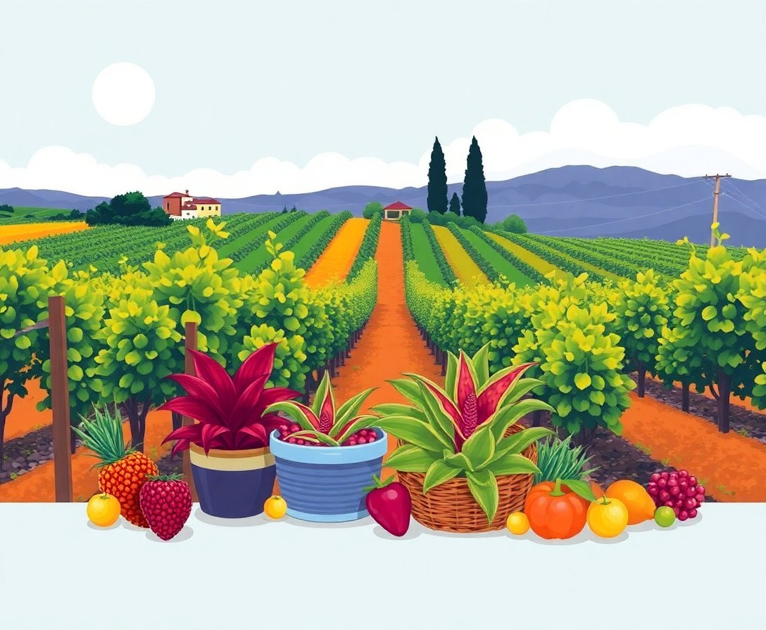 Vintage Vineyard Bromeliad Harvest Paint By Numbers Kit completed