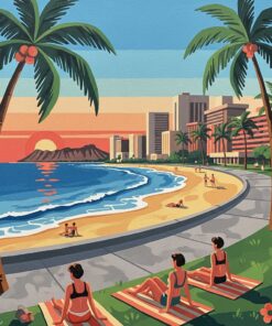 Vintage Waikiki Concrete Mural Paint By Numbers