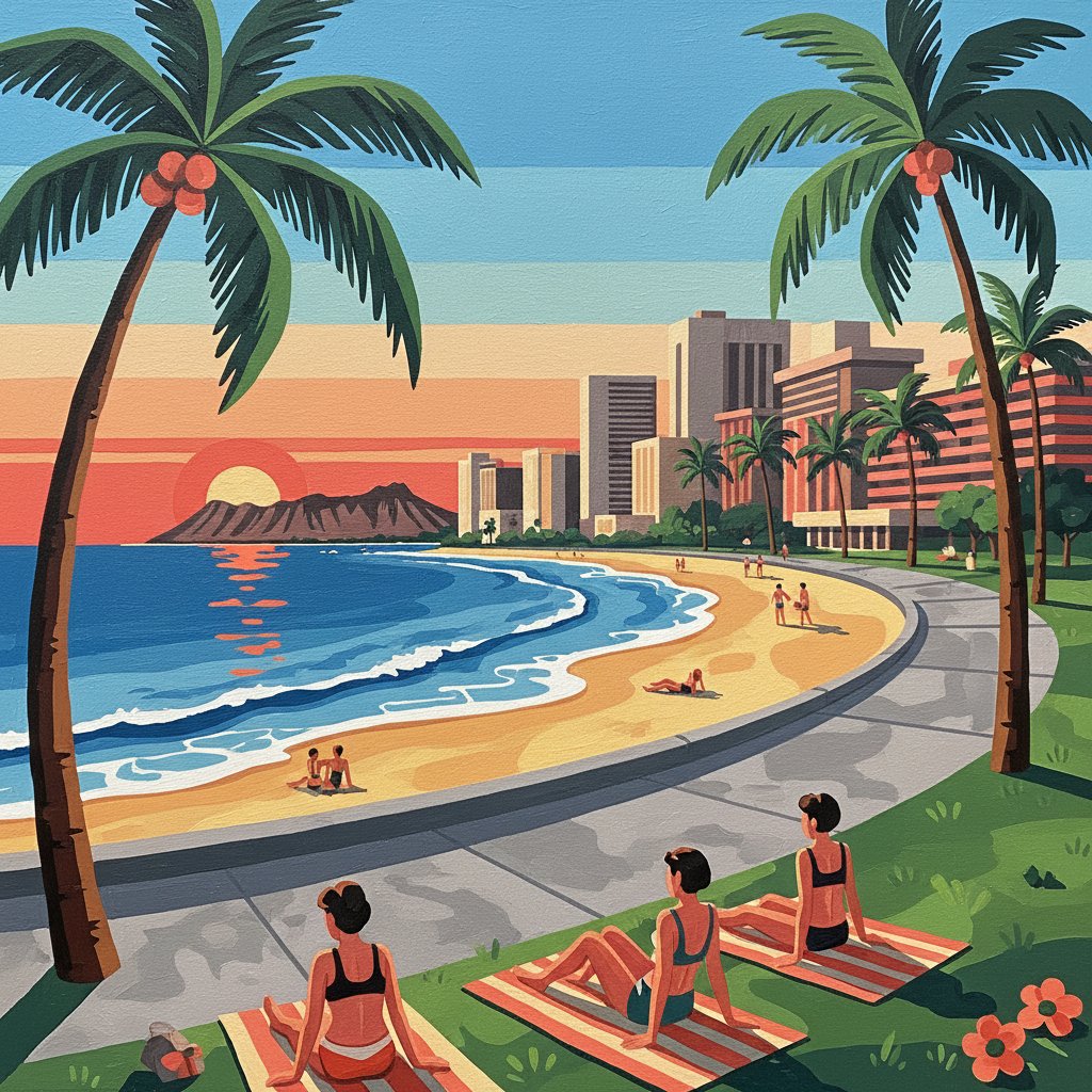 vintage-waikiki-concrete-mural-paint-by-numbers-kit-retro