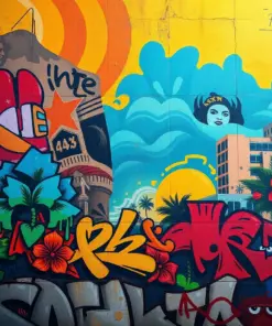 Vintage Waikiki Concrete Mural Paint By Numbers