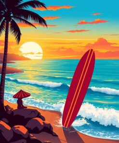 Surf Sunset Paint Numbers