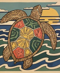 Vintage Weathered Honu Carving Paint By Numbers