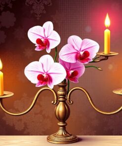 Vintage Webbed Orchid Candelabra Paint By Numbers