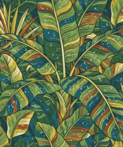 Vintage Wet Banana Leaves Paint By Numbers