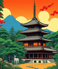 Jungle Pagoda Paint Numbers