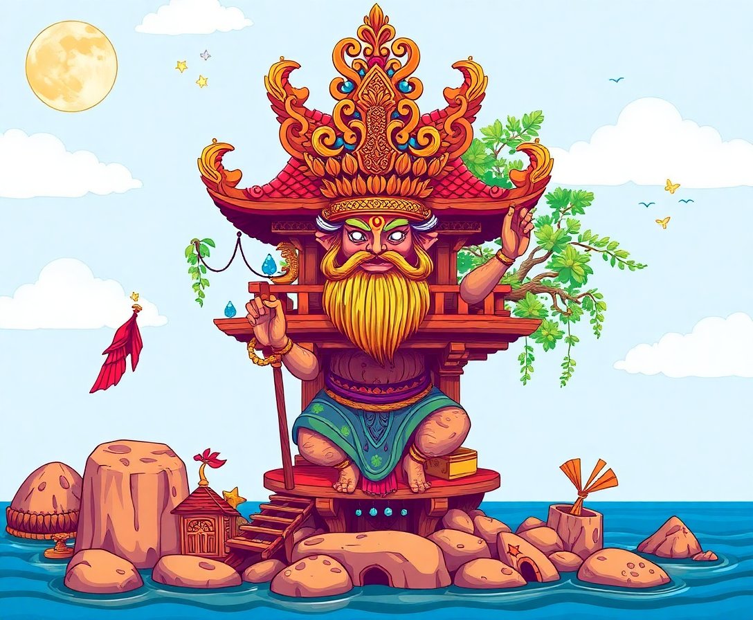 vintage-wooden-island-deity-paint-by-numbers-kit