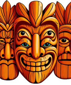 Tiki Faces Paint Numbers