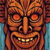 Vintage Wooden Tiki Faces Paint By Numbers
