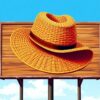 Vintage Woven Hat Billboard Paint By Numbers
