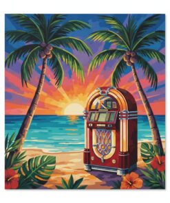Vintage Wurlitzer Under Palms Paint By Numbers