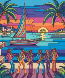 Vintage Yacht Rock Harbor Paint By Numbers