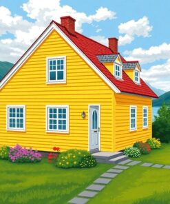Vintage Yellow Fjord Cottage Paint By Numbers