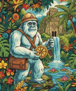 Vintage Yeti Jungle Compass Paint By Numbers