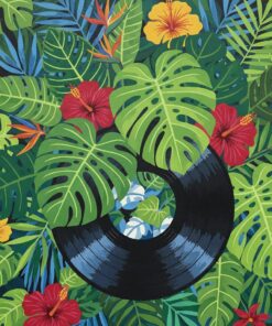 Vinyl Amidst Lush Monstera Paint By Numbers
