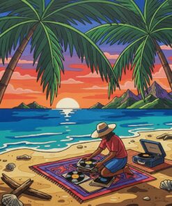 Vinyl Hunting Under Palms Paint By Numbers