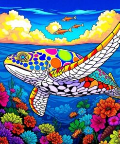 Vivid Tropical Reef Honu Paint By Numbers