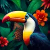 Vivid Tropical Toucan Profile paint by numbers