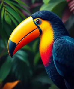 Vivid Tropical Toucan Profile Paint By Numbers