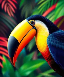 Vivid Tropical Toucan Profile paint by numbers