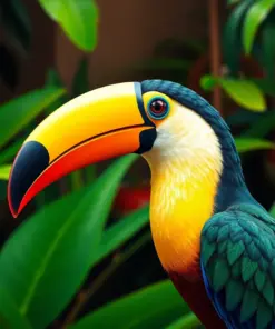 Vivid Tropical Toucan Profile Paint By Numbers