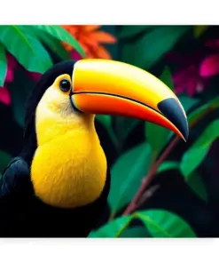 Vivid Tropical Toucan Profile Paint by Numbers