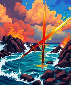 Volcanic Coast Broadsword Clash Paint By Numbers