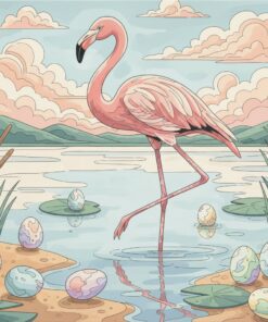 Wading Bird Pastel Eggs Paint By Numbers
