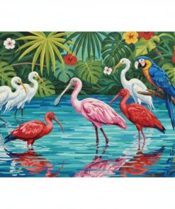 Wading Realistic Tropical Birds Paint By Numbers