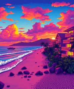 Waikiki Sunset Drama Paint By Numbers