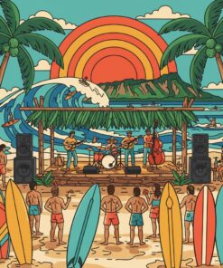 Waikiki Surf Concert Relic Paint By Numbers