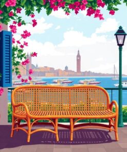 Waiting By Rattan Benches Paint By Numbers