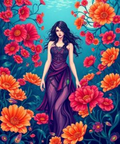 Tropical Anemones Paint Numbers