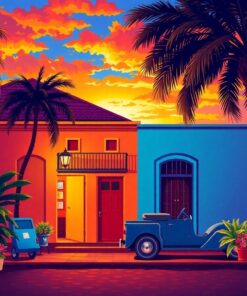 Warm Cuban Evening Glow Paint By Numbers