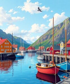 Warm Norwegian Summer Port Paint By Numbers