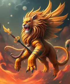 Warrior Of Flying Lion paint by numbers