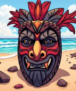 Polynesian Mask Paint Numbers