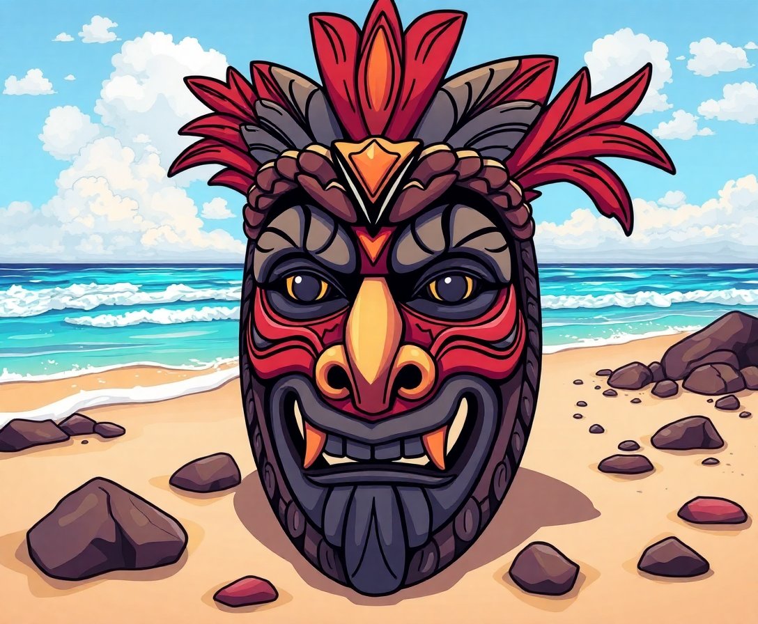 Polynesian Mask Paint Numbers Polynesian Mask Paint Numbers