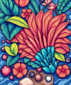 Tropical Fan Paint Numbers