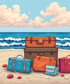 Washed Ashore Vintage Baggage Paint By Numbers