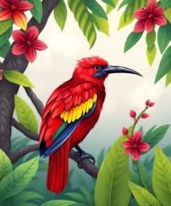 Scarlet Bird Paint Numbers