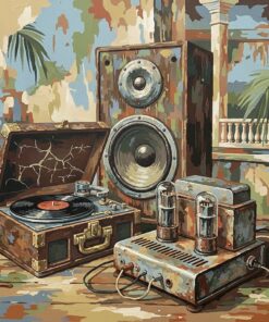 Weathered Cuban Audio Gear Paint By Numbers