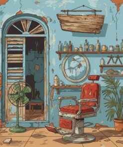 Weathered Cuban Shave Parlor Paint By Numbers